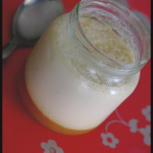 Yaourt fait maison dans un pot en verre