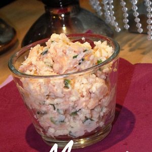 Verrine de rillettes de saumon et fromage frais