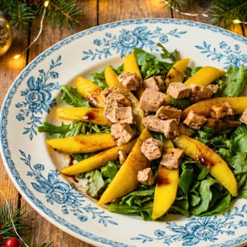 Salade de mangue et foie gras pour Noël