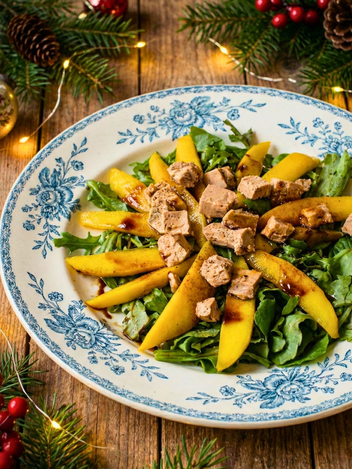 Salade de mangue et foie gras pour Noël