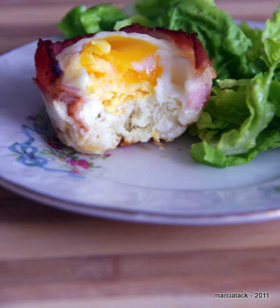 Oeuf au lard façon muffin croqué !