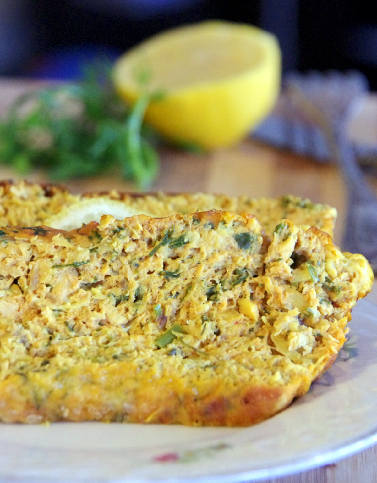 Tranche de pain de légumes et citron.