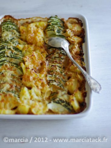 Recette de gratin de courgettes et de pommes de terre