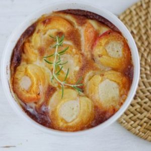 Clafoutis aux abricots, vue du dessus