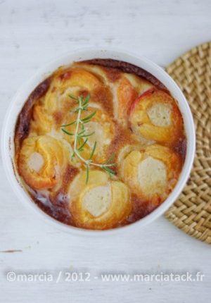 Clafoutis aux abricots, vue du dessus