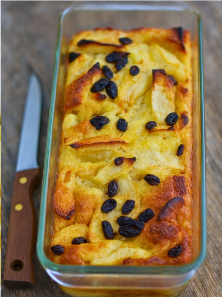 Gâteau de brioche perdue aux pommes moelleux