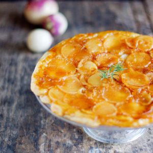 recette tarte tatin de navet, miel et chèvre