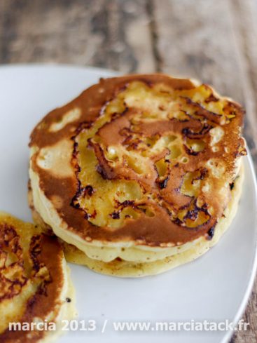 Recette de pancakes marbrés au caramel