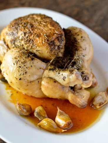 Recette facile de poulet roti à l'ail