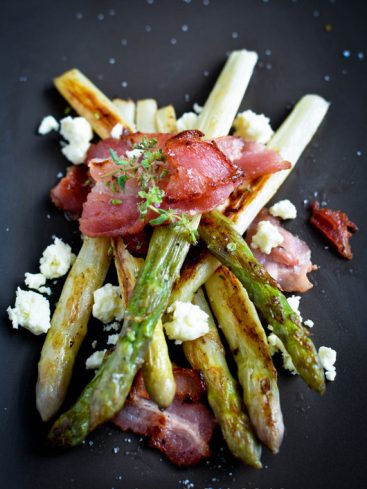 Recette d'asperges au lard et feta