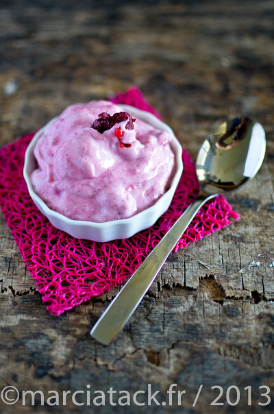 Recette de frozen yaourt à la framboise