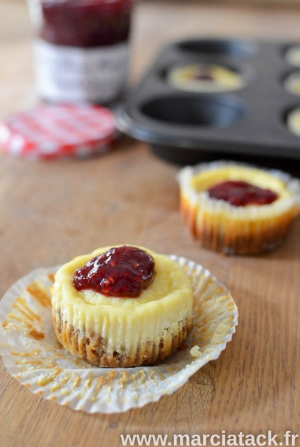 Recette de mini chessecake à la confiture de framboise