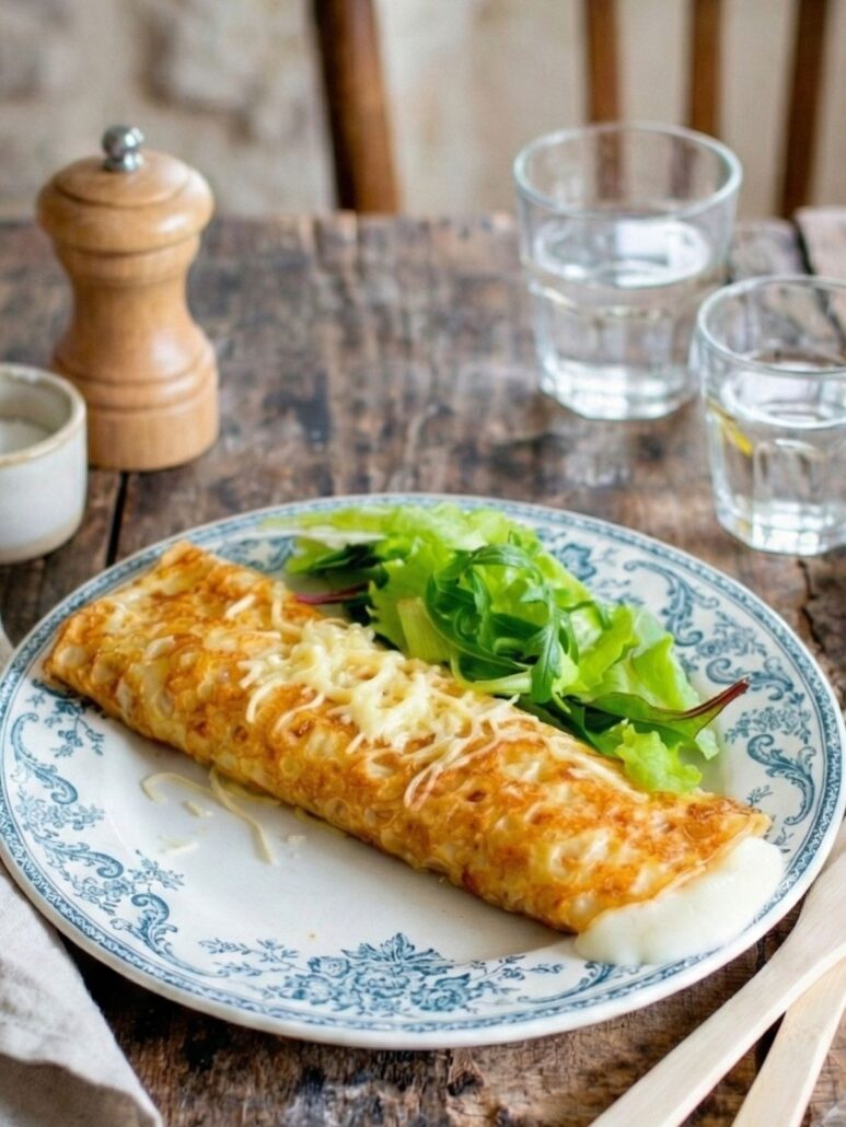 ficelle picarde à la crème dans une assiette