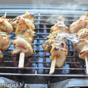 Brochettes de poulet grillées