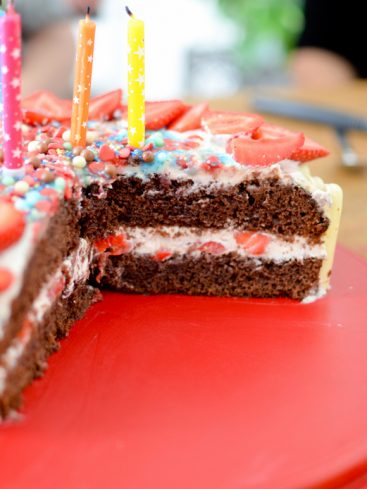 Recette gâteau anniversaire 3 couches, chocolat fraises