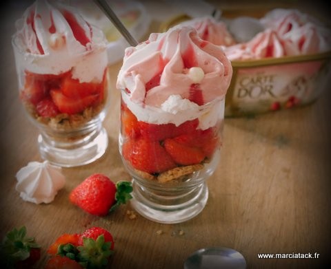 Recette verinne fraise et glace à la fraise