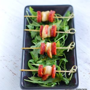 Recette des brochettes de Saint Jacques au Chorizo