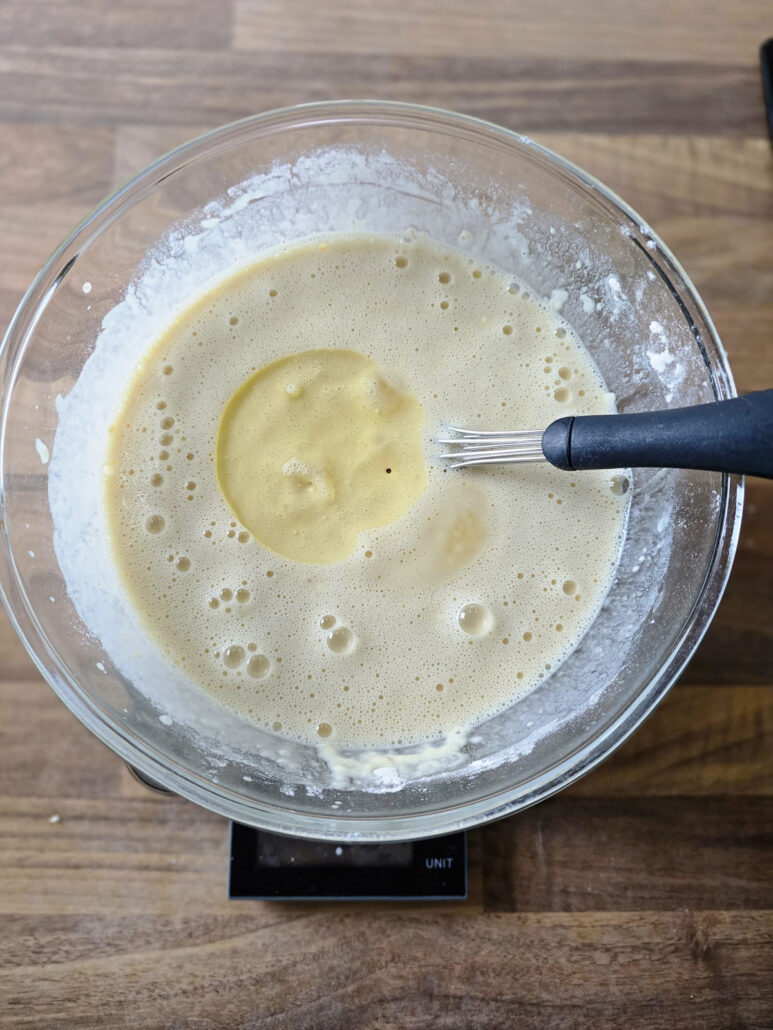 Pâte à crêpe liquide et sans grumeaux