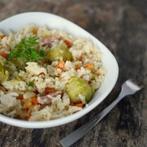 Recette facile du risotto aux choux bruxelles - brussel sprout