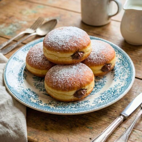 Assiette de beignets chocolat moelleux fait maison