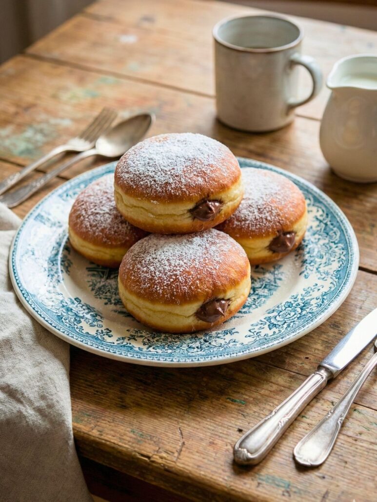 Assiette de beignets chocolat moelleux fait maison