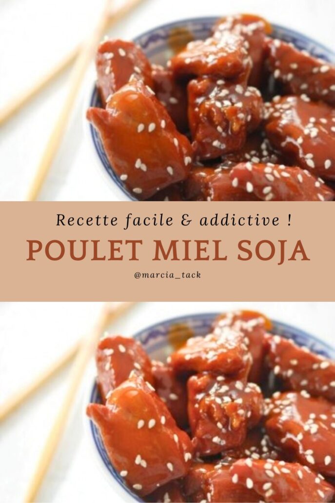 poulet miel soja, image dédiée à pinterest