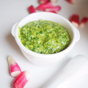 recette de pesto de fanes de radis