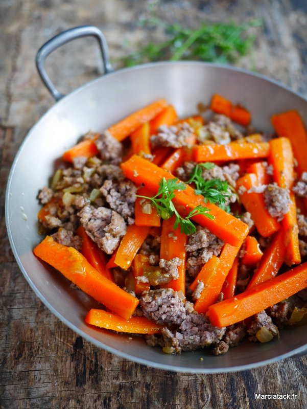 recette de carotte à la viande hachée
