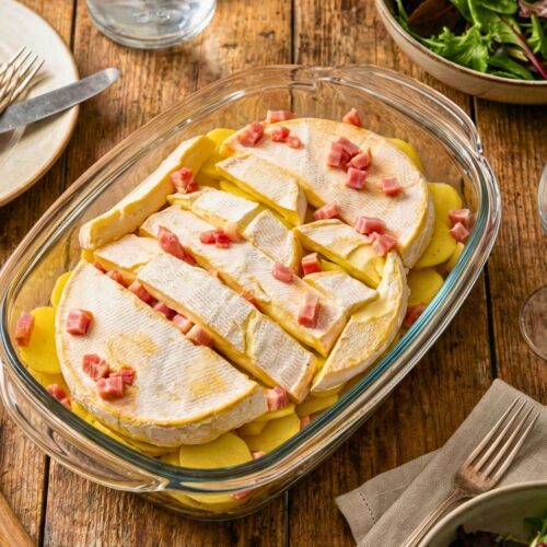 Tartiflette revisitée au camembert et lardons