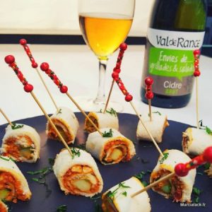Amuse-bouches Val de Rance : pain, garniture, cidre.