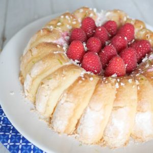 Charlotte aux framboises, biscuits à la cuillère.