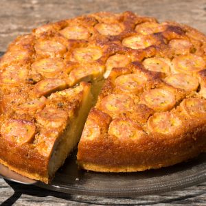 Gâteau renversé à la banane, appétissant