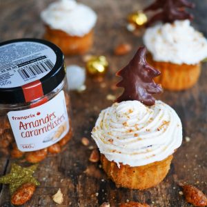 Cupcakes décorés Noël et amandes caramélisées Franprix