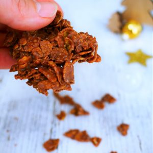 Congolais au chocolat et corn flakes, décorations Noël