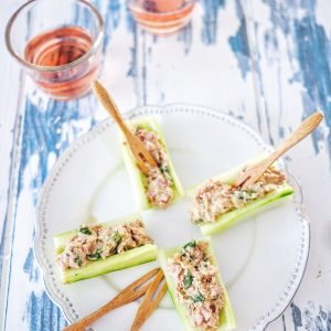 Concombre au thon et vin rosé