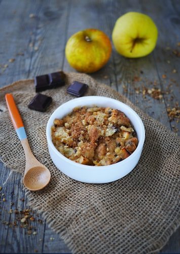 crumble au pommes et au chocolat, recette tupperware
