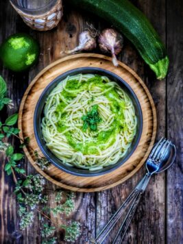 Spaghettis crème de courgette (sans lactose)