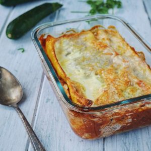 Lasagnes aux courgettes, plat cuisiné, prêt à manger