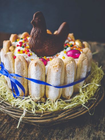 Gâteau de Pâques : charlotte chocolat caramel