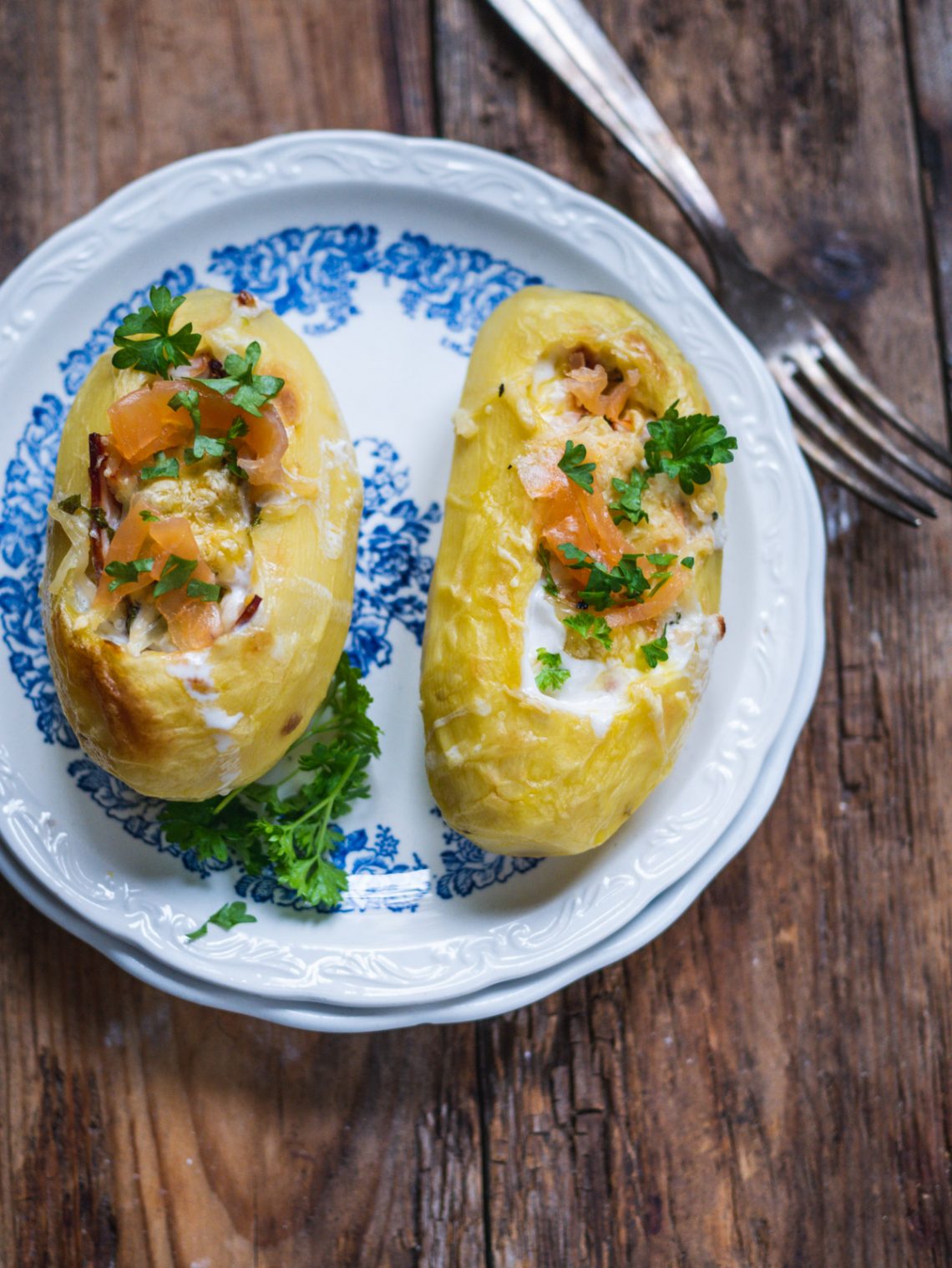 Pommes de terre farcies au saumon - Recette rapide