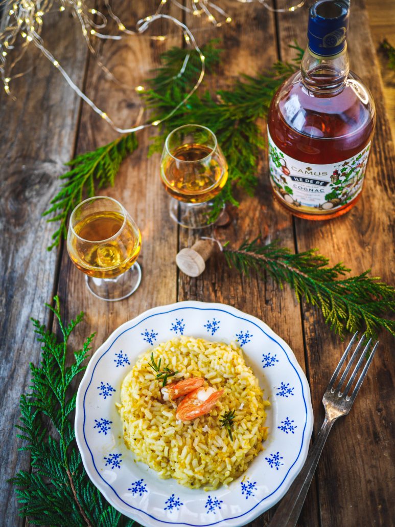 Risotto aux gambas et romarin, Accord Spiritueux AromatiqueRaisins 