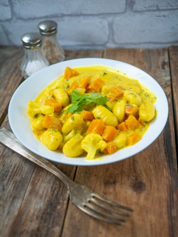 Gnocchis au potimarron et curry, plat végétarien