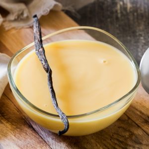 Crème anglaise à la vanille, pot en verre