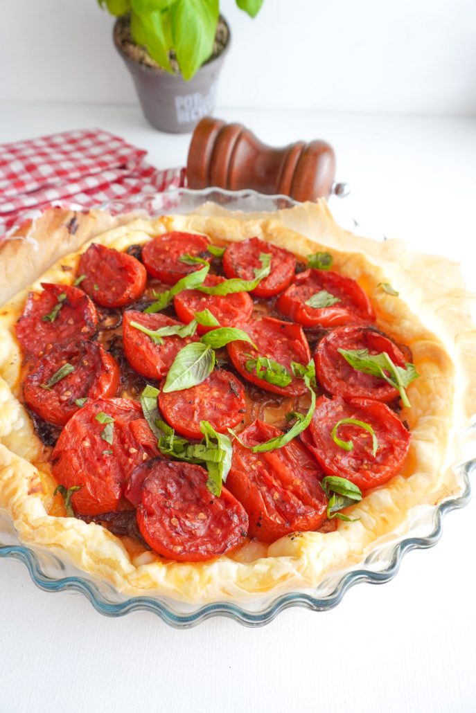tarte tomate et oignons confits