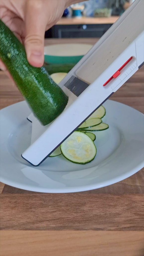 courgette tranchée pour frittata courgettes basilic