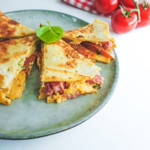 omelette en galette fajitas