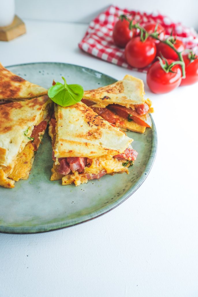 Omelette en galette fajitas