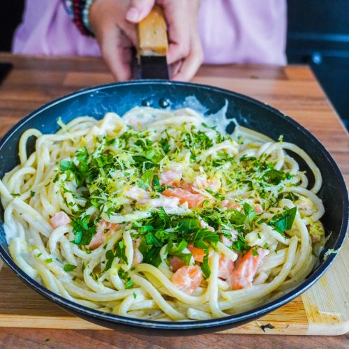 Spaghettis saumon à la crème