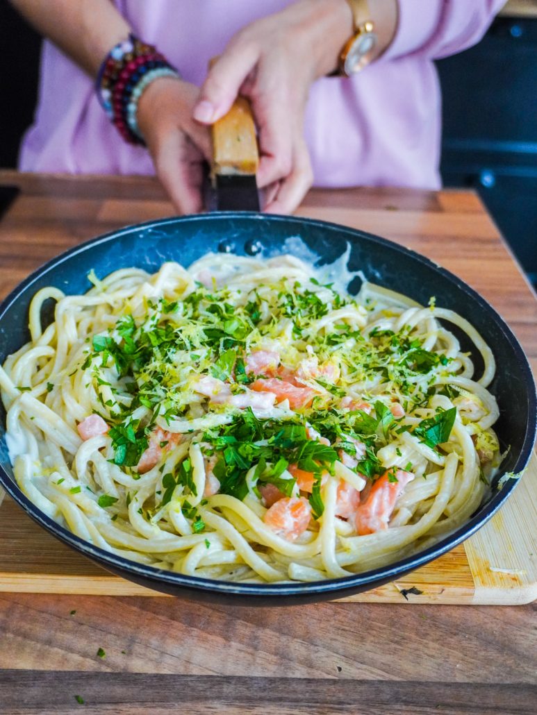 Spaghettis saumon à la crème