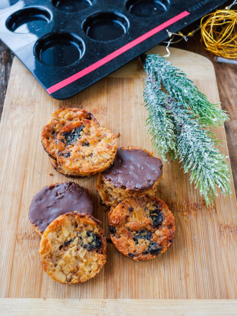 Florentins aux abricots secs et fruits confits avec coque au chocolat